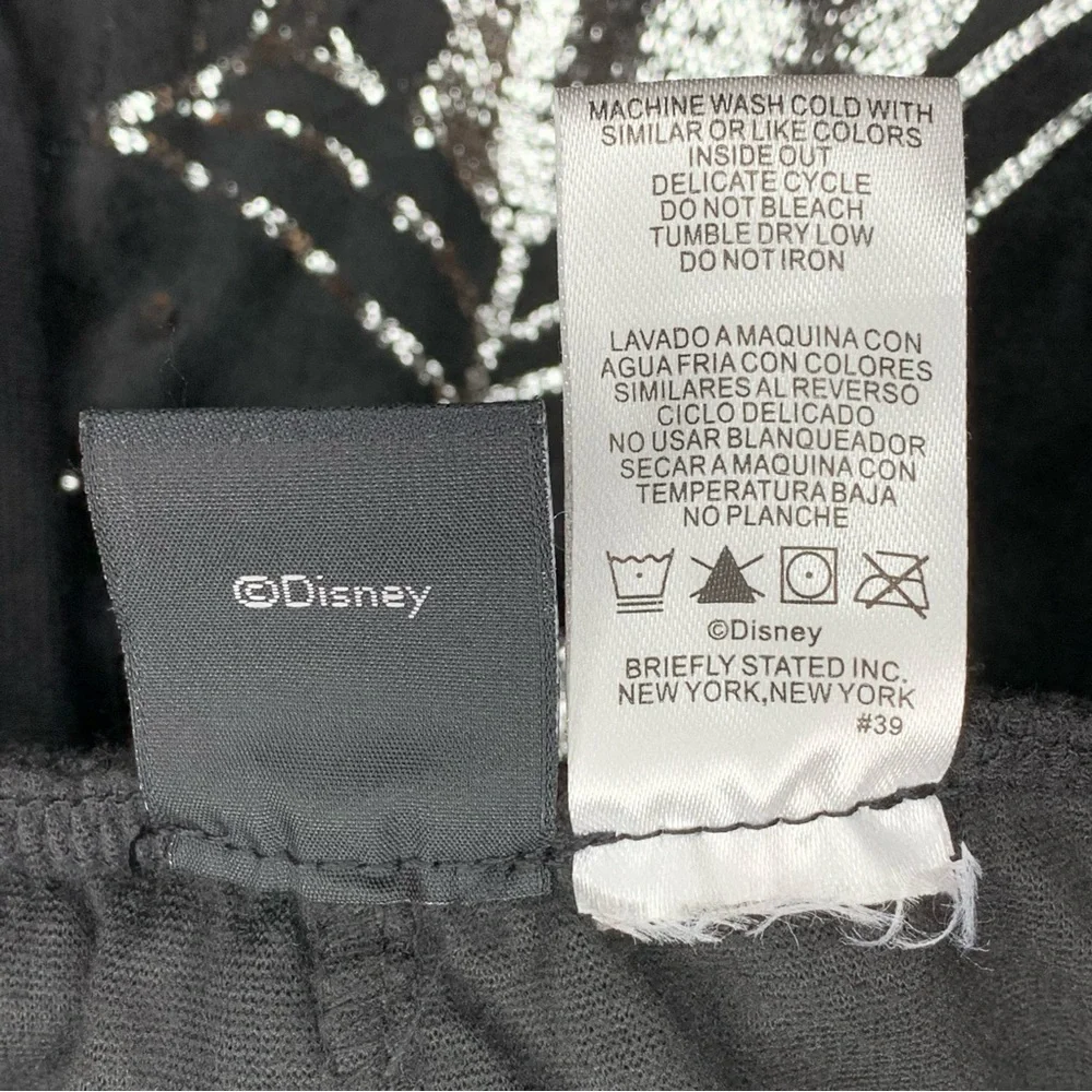 M Disney Nightmare Before Christmas Black Silver Pajama Pants Stretch Medium